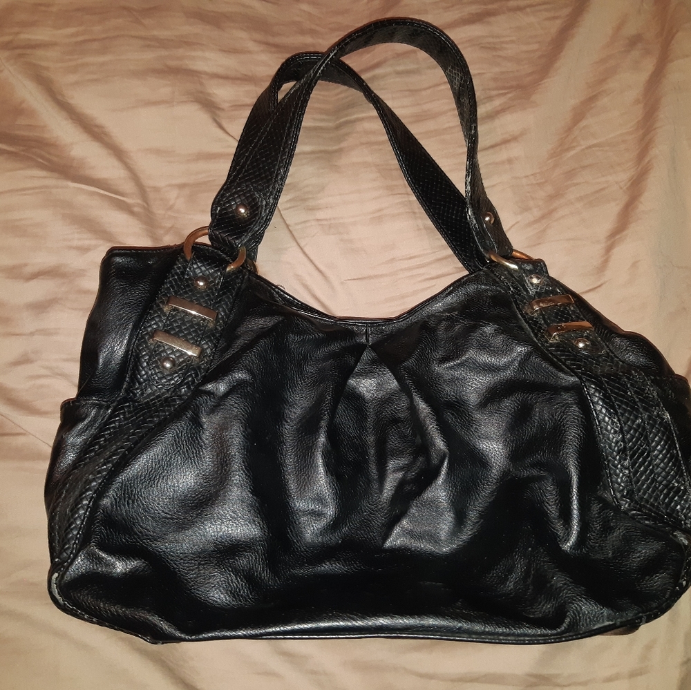 Black leather purse